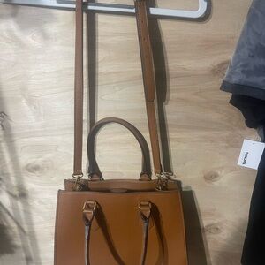 Paula - Brown Structured Shoulder Bag with Adjustable Strap